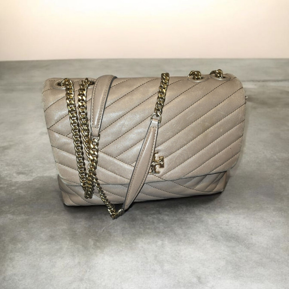 Tory Burch Kira Chevron Convertible Shoulder Bag , Grey Heron